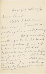 Pond, [Major James Burton], ALS to. Sep. 26, 1884.