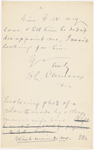 Pond, [Major James Burton], ALS to. Sep. 26, 1884.