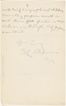 Pond, [Major James Burton], ALS to. Sep. 26, 1884.