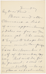 Pond, [Major James Burton], ALS to. [Oct. 12?, 1884]. Previously: Sunday, n.d.