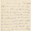 Pond, [Major James Burton], ALS to. [Oct. 19, 1884]. Previously: Sunday [Nov.? 1884]