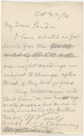 Pond, [Major James Burton], ALS to. Oct. 22, 1884.