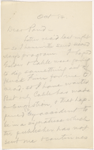 Pond, [Major James Burton], ALS to. Oct. 23, 1884. Previously [before Oct. 15?].