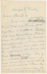 Pond, [Major James Burton], ALS to. [Oct. 28?, 1884].