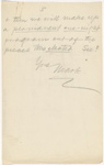 Pond, [Major James Burton], ALS to. [Oct. 28?, 1884].