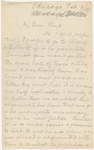 Pond, [Major James Burton], ALS to. Feb. 3, 1885.