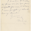 Pond, [Major James Burton], ALS to. Apr. 15, 1885.