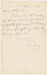 Pond, [Major James Burton], ALS to. Apr. 15, 1885.