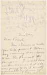 Pond, [Major James Burton], ALS to. [Apr. 19, 1885]. Previously [Dec. 1884?].