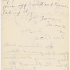 Pond, [Major James Burton], ALS to. [Apr. 19, 1885]. Previously [Dec. 1884?].