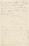 Pond, [Major James Burton], ALS to. [Apr. 19, 1885]. Previously [Dec. 1884?].