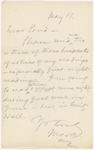 Pond, [Major James Burton], ALS to. May 17, [1885]. Previously May 17, [n.y.]