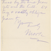 Pond, [Major James Burton], ALS to. Jun. 3, 1885.