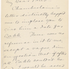 Pond, [Major James Burton], ALS to. Jan. 15, 1886. 