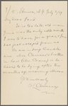 Pond, [Major James Burton], ALS to. Jul. 2, 1889. 
