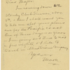 Pond, [Major James Burton], ALS to. Oct. 13, 1890. 