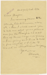 Pond, [Major James Burton], ALS to. Oct. 13, 1890. 