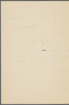 Pond, [Major James Burton], ALS to. [Feb. 12, 1894]. Previously, Monday [n.d.].