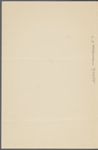 Pond, [Major James Burton], ALS to. [Feb. 12, 1894]. Previously, Monday [n.d.].