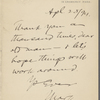 Pond, [Major James Burton], ALS to. Apr. 20, 1894. 