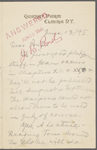 Pond, [Major James Burton], ALS to. Jun. 13, 1895. 