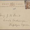 Pond, Maj. J[ames] B[urton], postcard to. [Jun. 21, 1897]. 