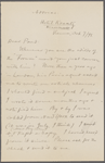 Pond, [Major James Burton], ALS to. Oct. 7, 1898.