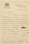 Pond, [Major James Burton], ALS to. Apr. 4, 1899.