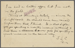 Pond, [Major James Burton], postcard to. [Jul. 17, 1899].