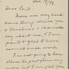 Pond, [Major James Burton], ALS to. Oct. 19, 1899.