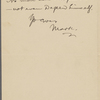 Pond, [Major James Burton], ALS to. Nov. 13, [1900].