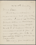 Pond, [Major James Burton], ALS to. Sunday [Nov. 1900?].