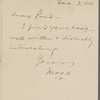Pond, [Major James Burton], ANS to. Dec. 3, 1900.