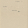 Pond, [Major James Burton], TL to. May 20, 1901.