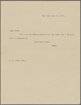 Pond, [Major James Burton], TL to. May 20, 1901.