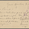 Pond, [Major James Burton], postcard to. Jul. 5, [1902].