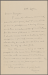 [Pond], Major [James Burton], ALS to. Oct. 30, 1902.