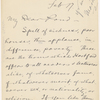 Pond, [Major James Burton], ALS to. Feb. 17, [n.y.]. 