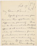 Pond, [Major James Burton], ALS to. Feb. 17, [n.y.]. 