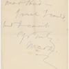 Pond, [Major James Burton], ALS to. Mar. 9, [n.y.]. 