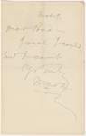 Pond, [Major James Burton], ALS to. Mar. 9, [n.y.]. 