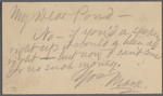 Pond, [Major James Burton], APCS to. [Nov. 28, n.y.].