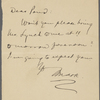 Pond, [Major James Burton], ALS to. [n.d.]