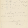 Pond, Major [James Burton], ALS to. [n.d.]