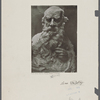 From a recent bust by a Russian sculptor, J. Kratina. Leon Tolstoy [signature]. 
