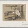 "Count Leo Tolstoi in his study." From a lithograph by L.O. Pasternak.