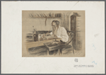 "Count Leo Tolstoi in his study." From a lithograph by L.O. Pasternak.