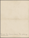 [Seaver, David W.], ALS to. Oct. 29, 1909.