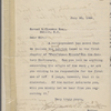 [Smith, Benjamin E.], draft letter to. Aug. 1, 1906. In hand of Isabel Lyon.