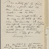 [Smith, Benjamin E.], draft letter to. Aug. 1, 1906. In hand of Isabel Lyon.